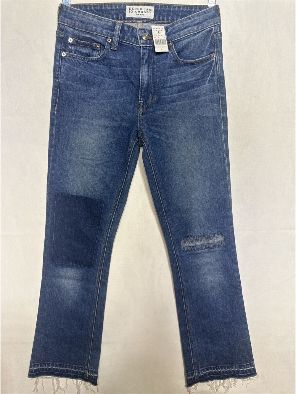 Derek Lam 10 Crosby Patchwork Straight Leg Ankle Jeans — NWT